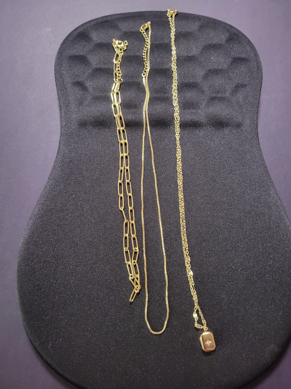 Layered Gold Pendant Necklace - Women's Fashion Jewelry - Picture 6 of 7